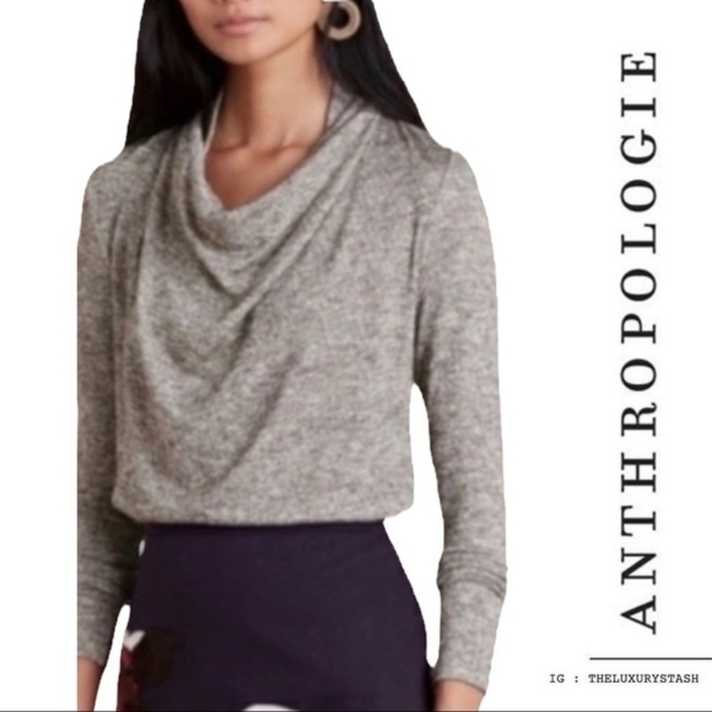 ⚫️ Anthropologie Deletta Cowl Neck glitter longsleeves top​​​
